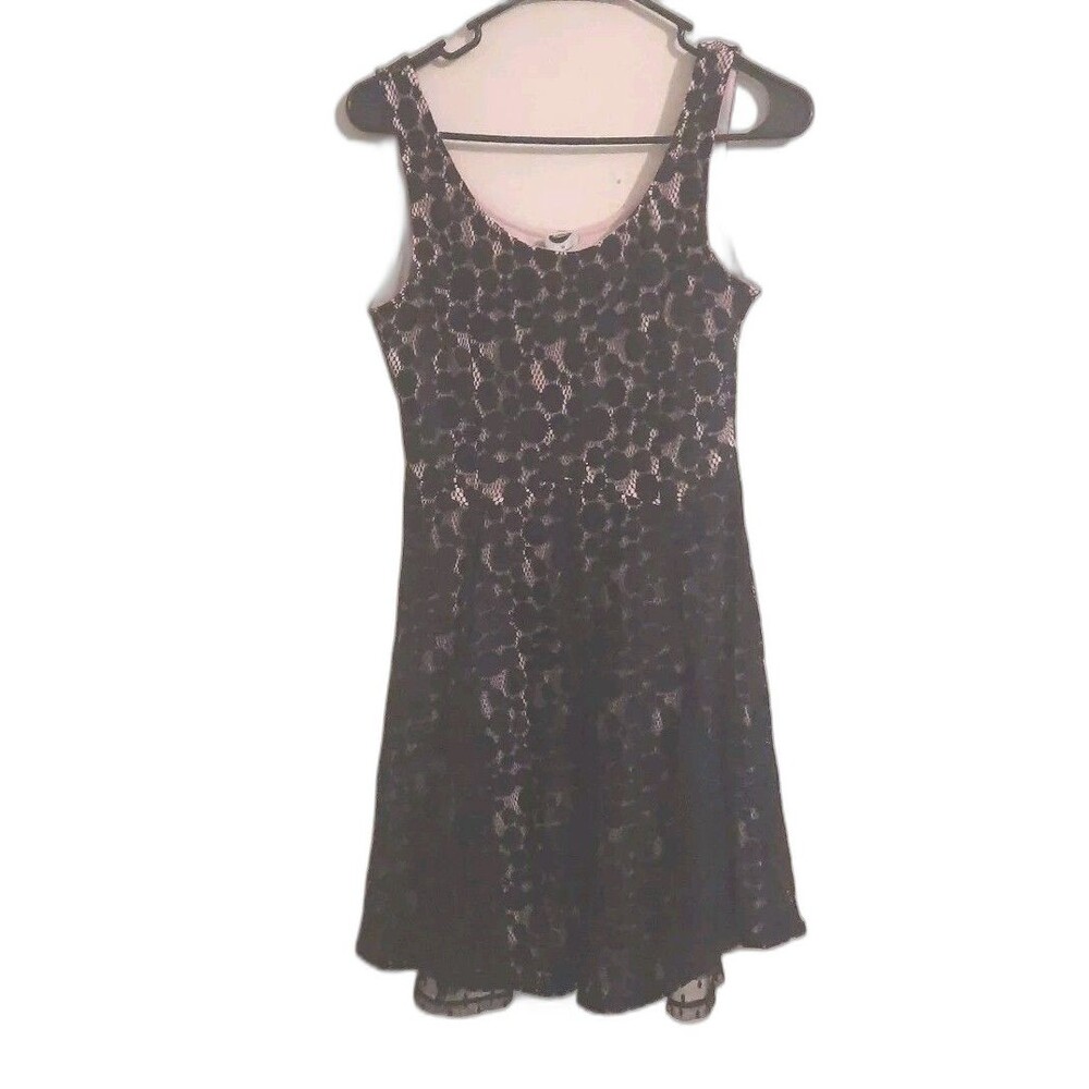 Disney Minnie Rocks the Dots Black Lace Overlay Dress – Size M – Fully Lined